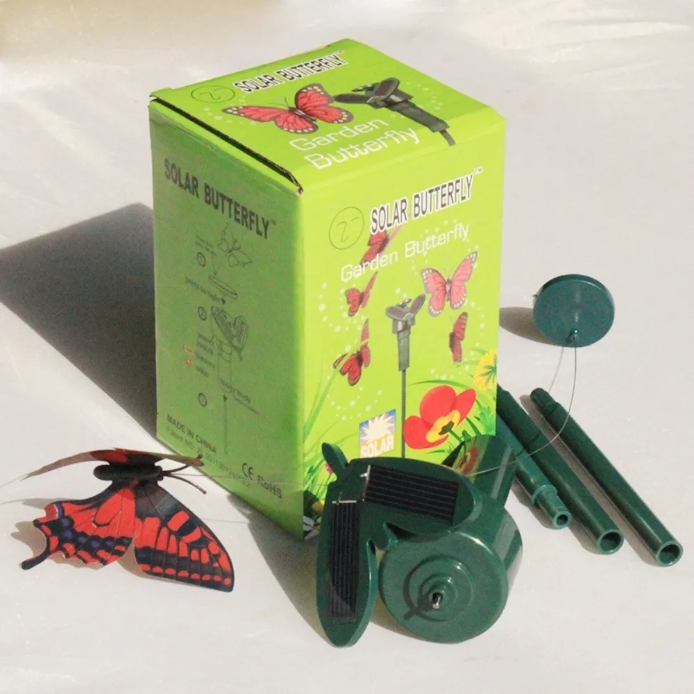 Power Vibration Solar Rotating Bird Wobble Design Stake Mounting Solar Powered Flying Butterfly Waterproof