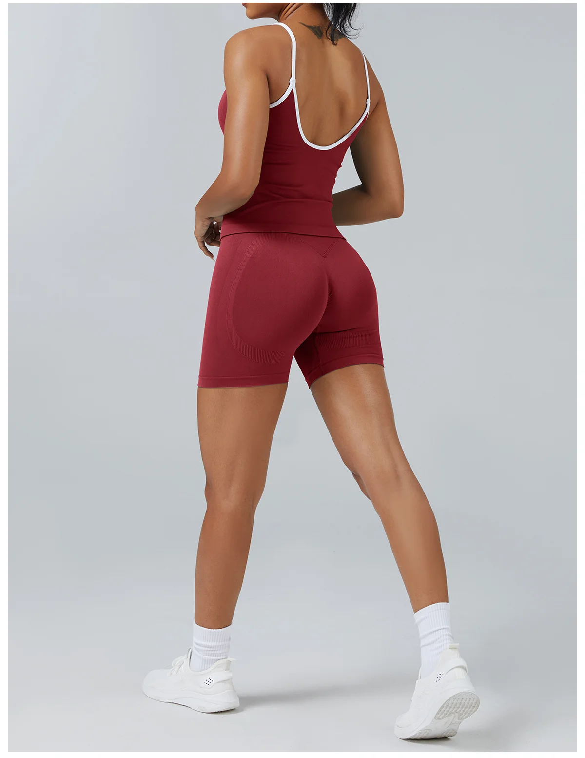 Women's Color Block Yoga Set Tank Top & High Waisted Shorts Breathable Quick-Dry Workout Gym Fitness Running Activewear