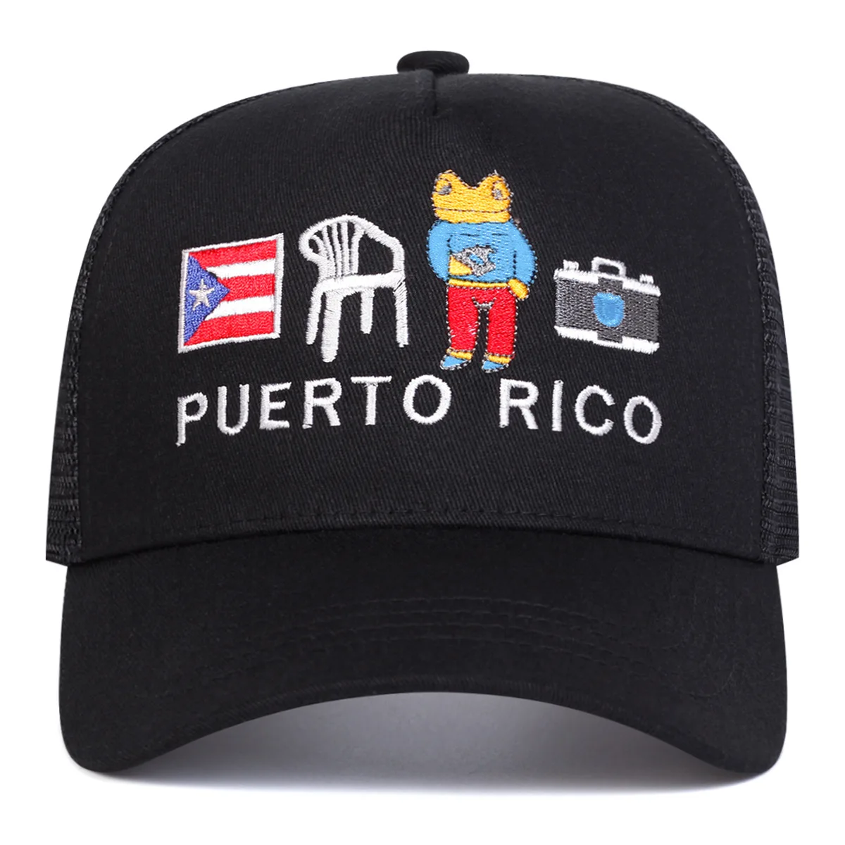 Unisex PUERTO RICO Letter Embroidery Baseball Net Caps Spring and Summer Outdoor Adjustable Casual Hats Sunscreen Hat Sports Cap