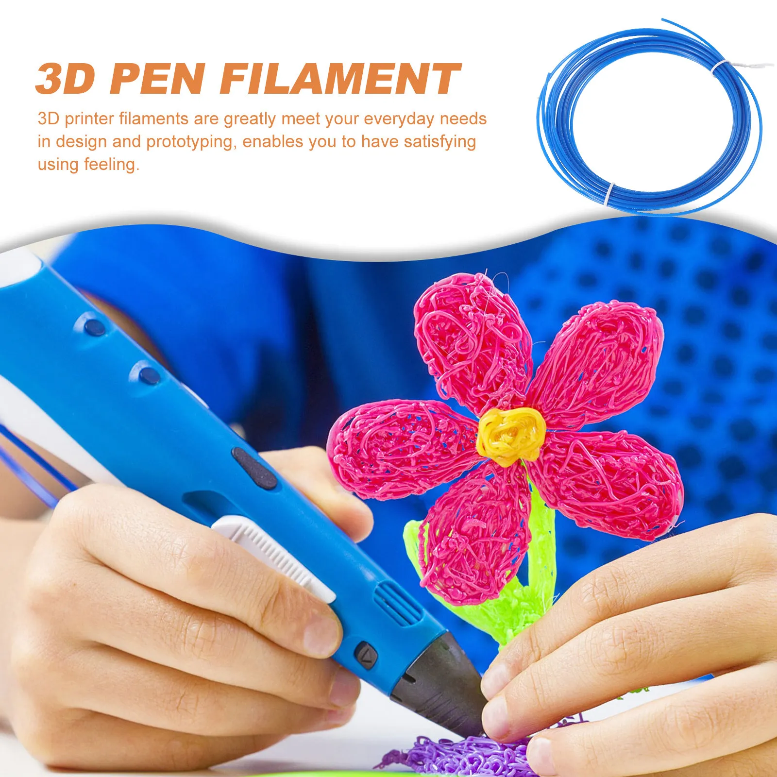 

60M ABS Filament 3D Printing Pen Refill Material Low Deformation Rate 3D Printing Materials Models