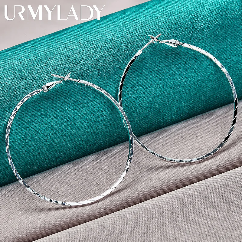 

URMYLADY 925 Sterling Silver Snakeskin Pattern Earrings For Women Wedding Party Fashion Fine Jewelry