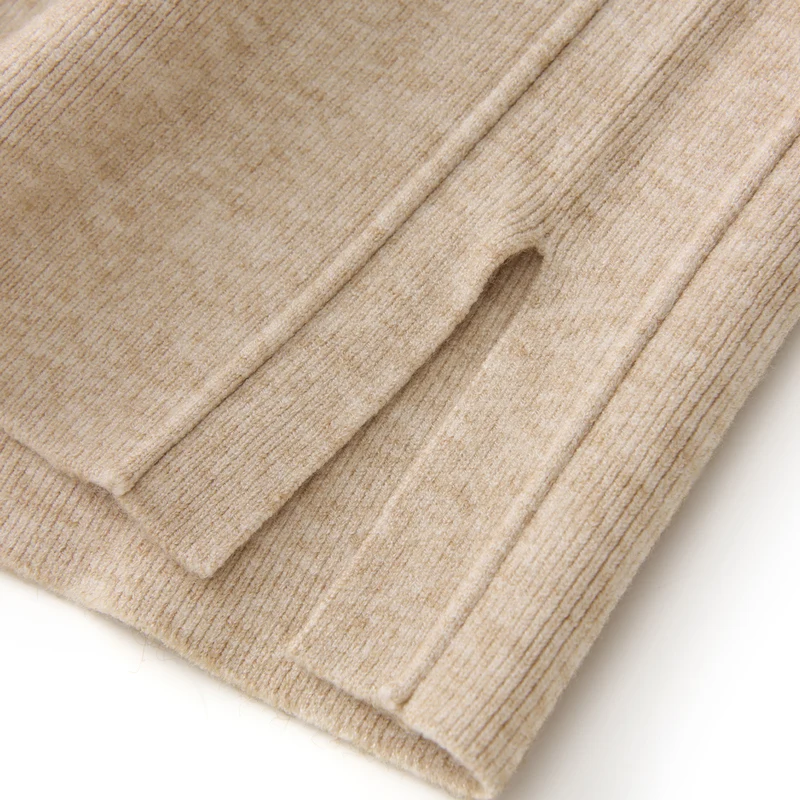 Winter 2025 New Women's Woolen Fleece Warm Pants Elastic High Waist Drawstring Autumn Chic Female Casual Side Slit Wide Leg Pant