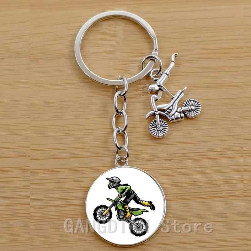 Punk motorcycle, motorcycle off-road rider keychain