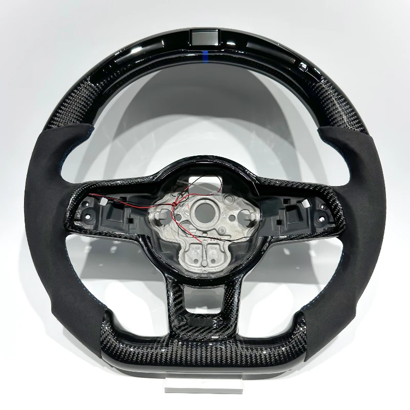 

LED Racing Wheel for MK7 Golf 7 7.5 B7 B6 Black Carbon Fiber with Alcantara for VW MK7 Mk7.5 GTI R Line 2010 2014 2016 2022