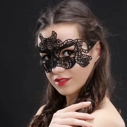 women Romantic French Lace Eyewear Eye Mask Costumes Half Face Halloween Makeup Masked Ball Adult Black Shooting Prop Girl Masks