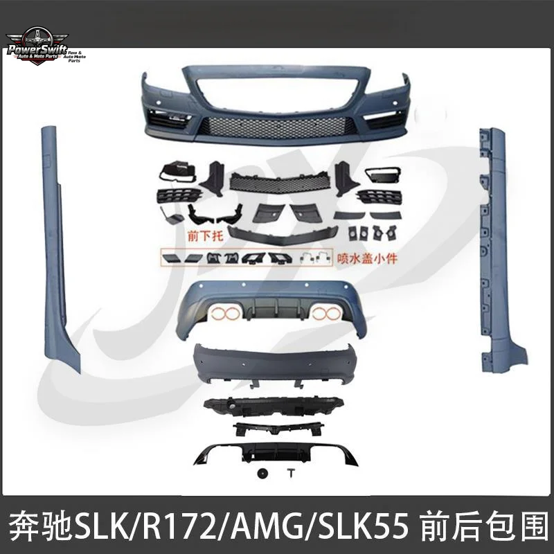 

Suitable for 11-14 Mercedes-Benz SLK-Class R172 Modified AMG SLK55 Front Rear Bumper Side Skirts Tail Diffuser Full Body