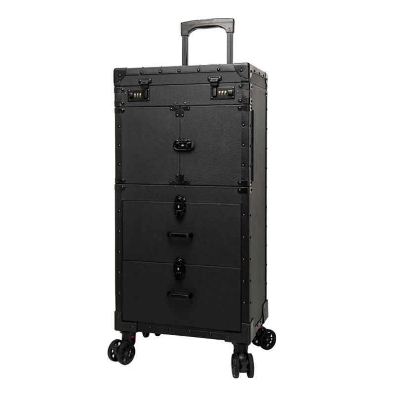 Professional Hairdressing Trolley Luggage Beauty Makeup Large Luxury Drawer Cosmetic Toolbox Salon Hairdresser Suitcases