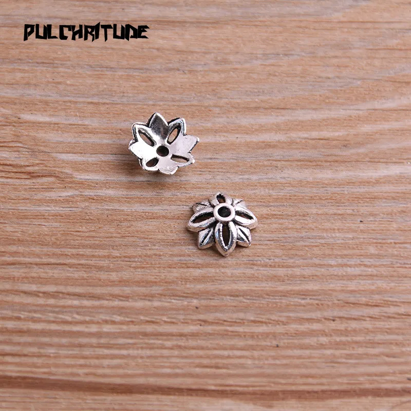 60pcs 4*11*11mm Two Color Bead Caps Charm Hollow MINI Flower Pendants Jewelry Accessories DIY Receptacle Charms