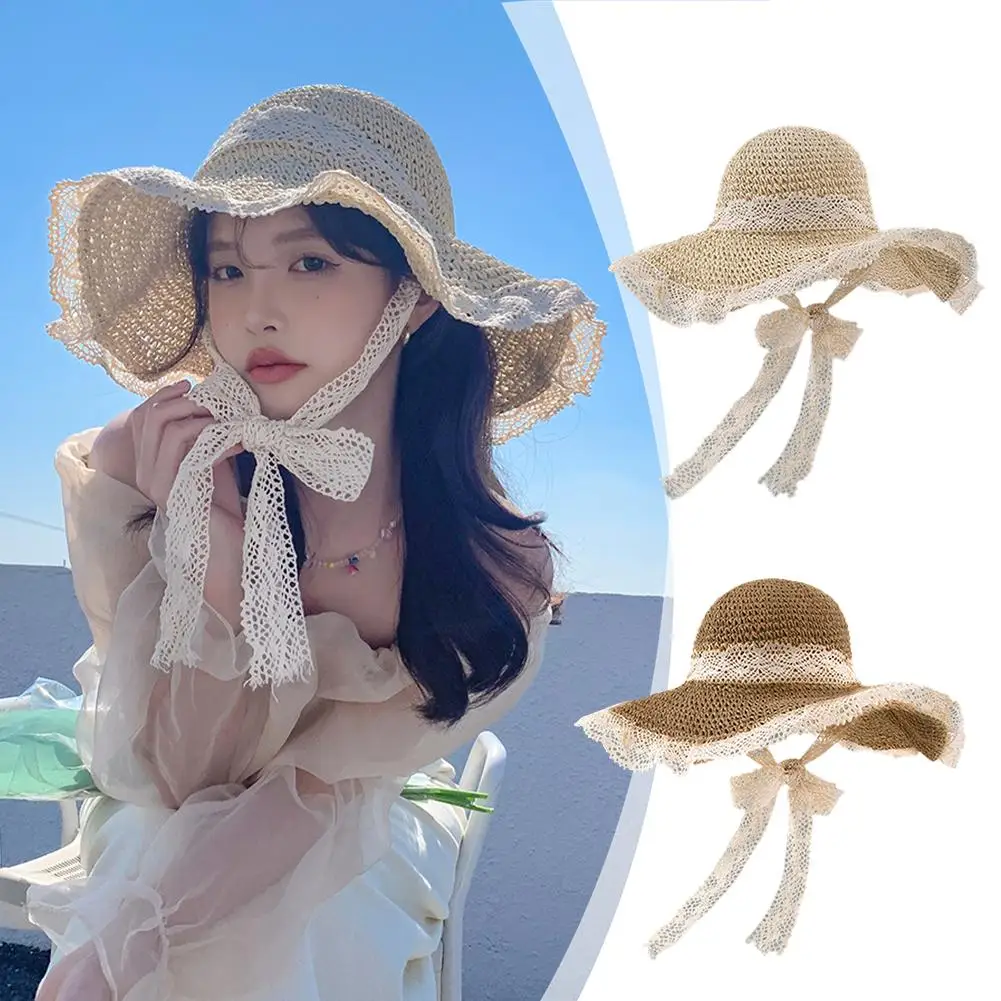 

Women Sun Hat Wide Large Brim Beach Hats Womens Summer Hat Cap Beach Sun Straw Protection Foldable Hat Uv O2A0