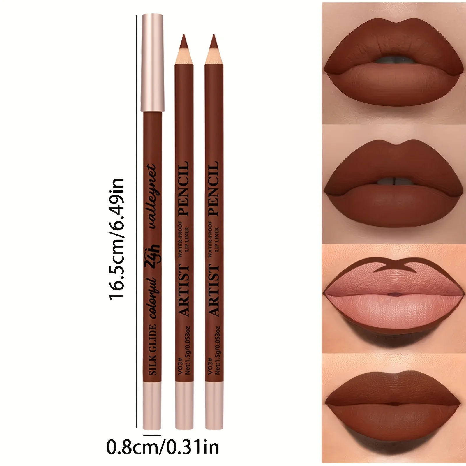 Matita labbra in velluto opaco 8 colori, colore nudo, resistente, impermeabile e resistente al sudore, adatta per matita labbra invernale