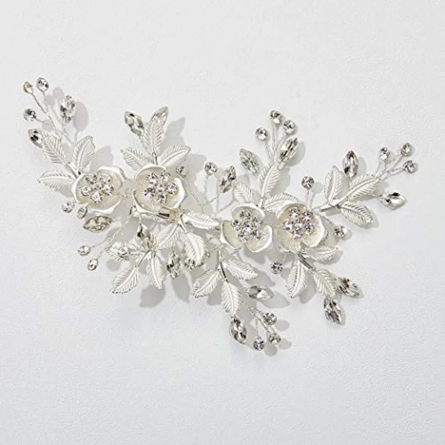 

SWEETV Rhinestone Bridal Hair Comb for Wedding, Hair Accessory Headpiece for Women, 1 Count