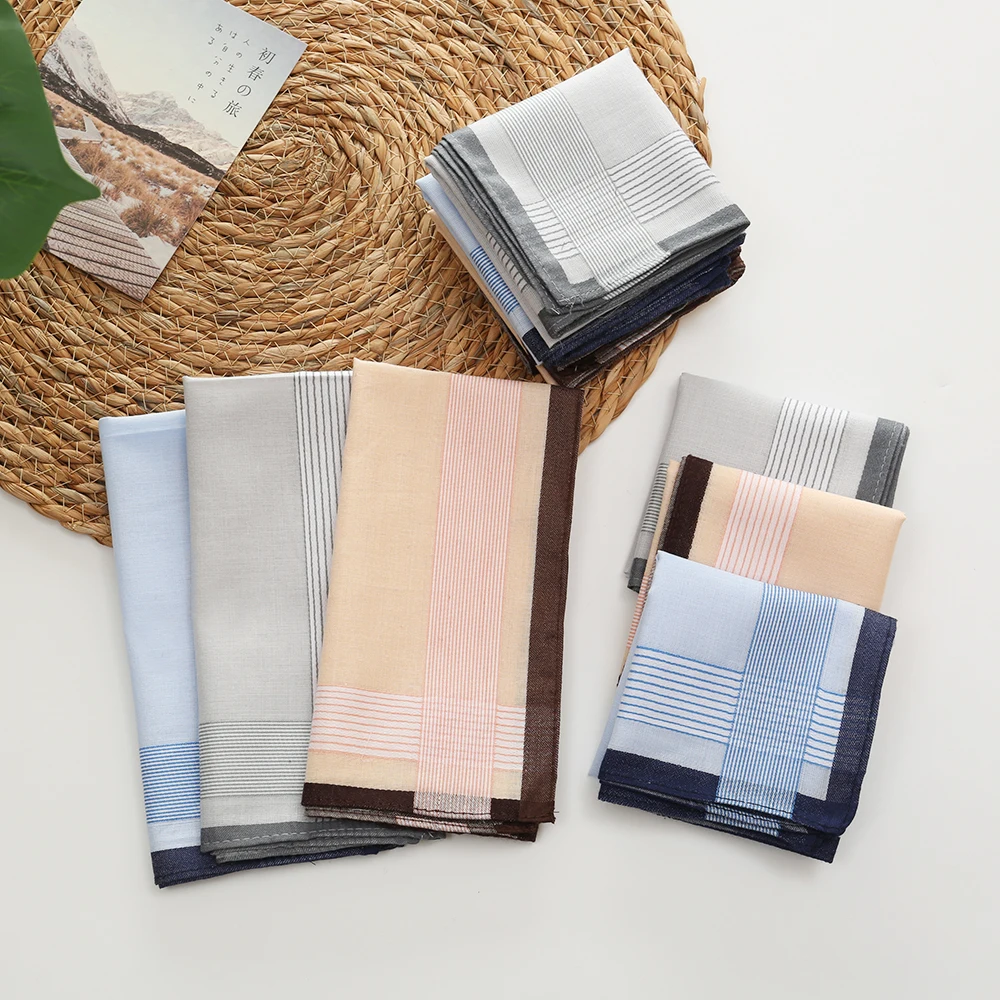 Fazzoletto da uomo in puro cotone, fazzoletto sottile vecchio stile tinto in filo per pulire il sudore, stagione di nozze, regalo per la festa del papà, sciarpa per pantaloni da tasca con patta da gentiluomo