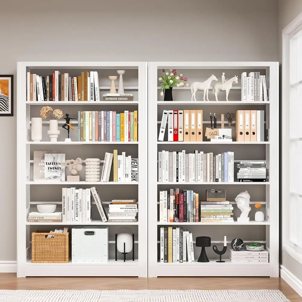 Industrial-Strength 5-Shelf Steel Bookcase, Holds 280 lbs per Shelf, 69H x 69W for Home or Office Use