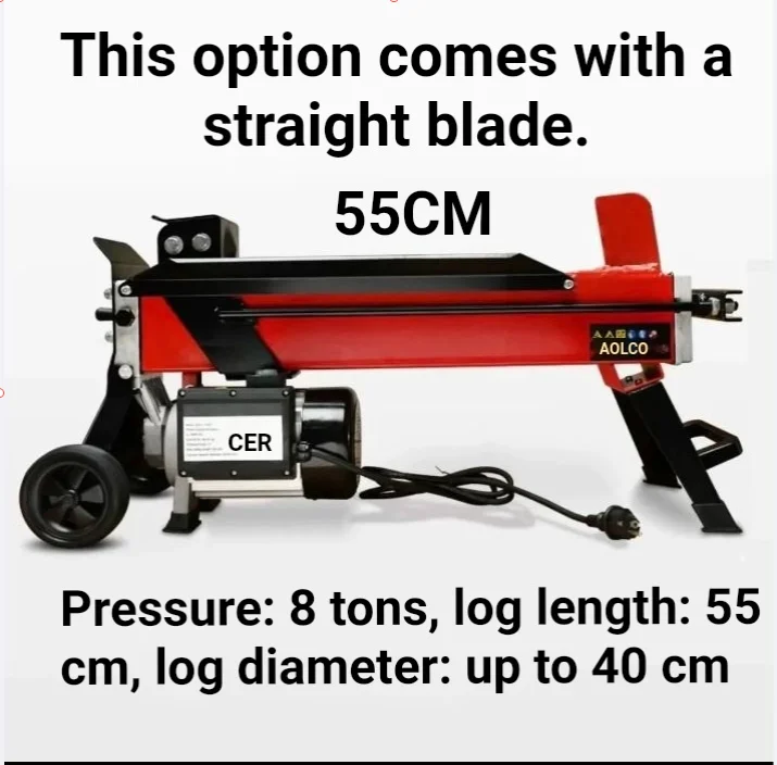Household Electric Hydraulic Firewood Splitter 220V + 8 Tons + One-Word Cutter Head 520