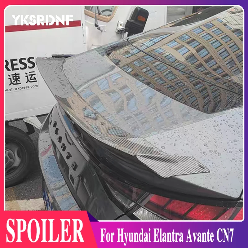 For Hyundai Elantra Avante CN7 2020 2021 2022 ABS Material Unpainted Color Rear Trunk Spoiler Trunk Lip Wing Car Accessories