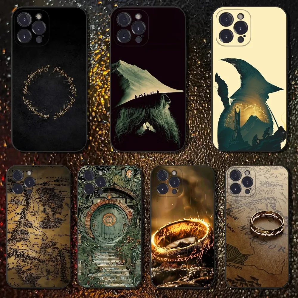 

R-Rings Of The Lords Phone Case For iPhone 16,15,14,13,12,11 Plus,Pro Max,XS,X,XR,SE,Mini,8,7,Soft Silicone Black Cover