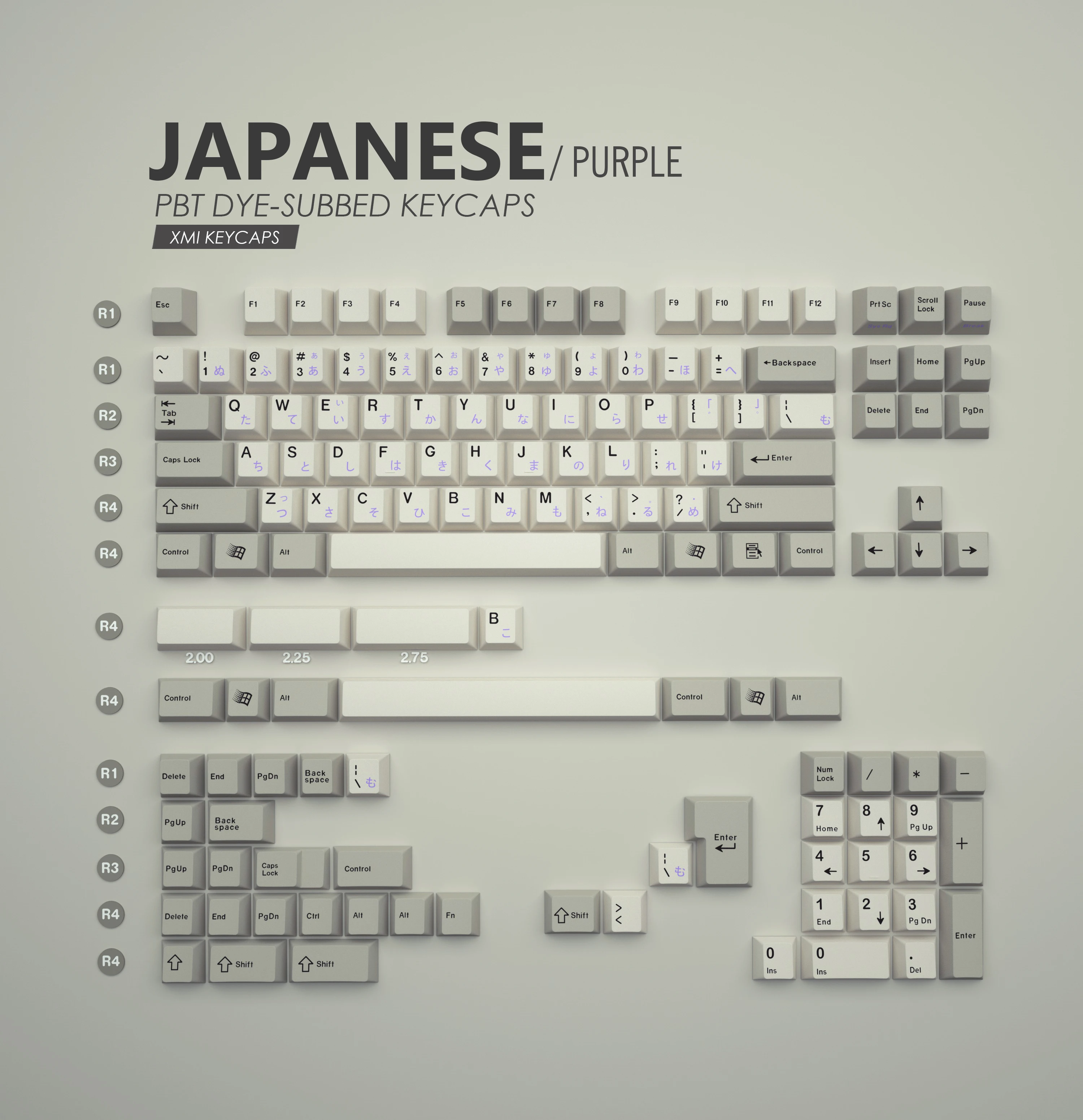 Imagem -05 - Xmi-xiami Teclado Mecânico Keycaps Japonês Japão Pbt Dye Sub Clássico Cinza e Branco Retro