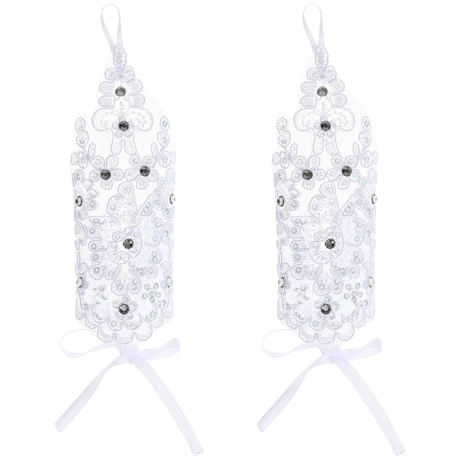 

Elegant Wedding Gloves Rhinestone Lace Design Stage Performance Party Accessories Little Fingerless Gloves