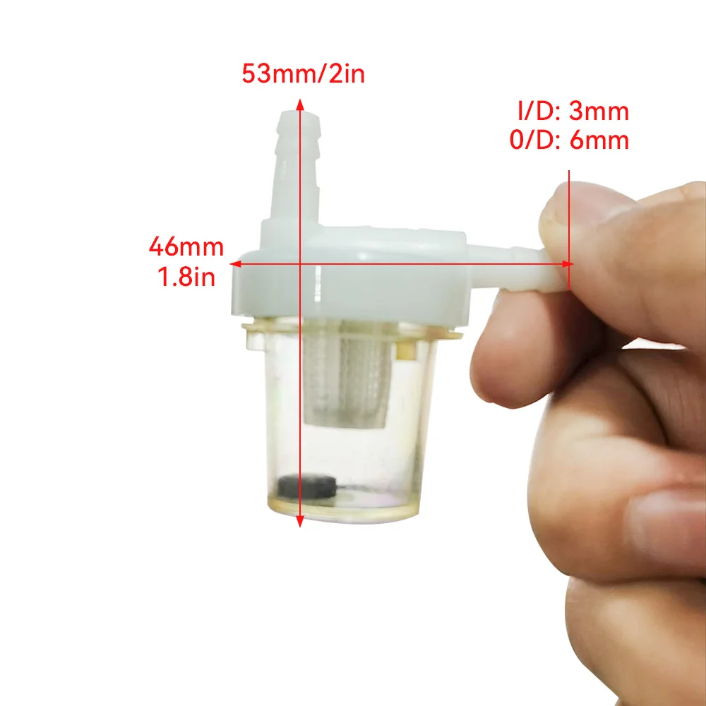 2pcs 496875 Universal Motorcycle Petrol Fuel Filter White Clear 1/4\