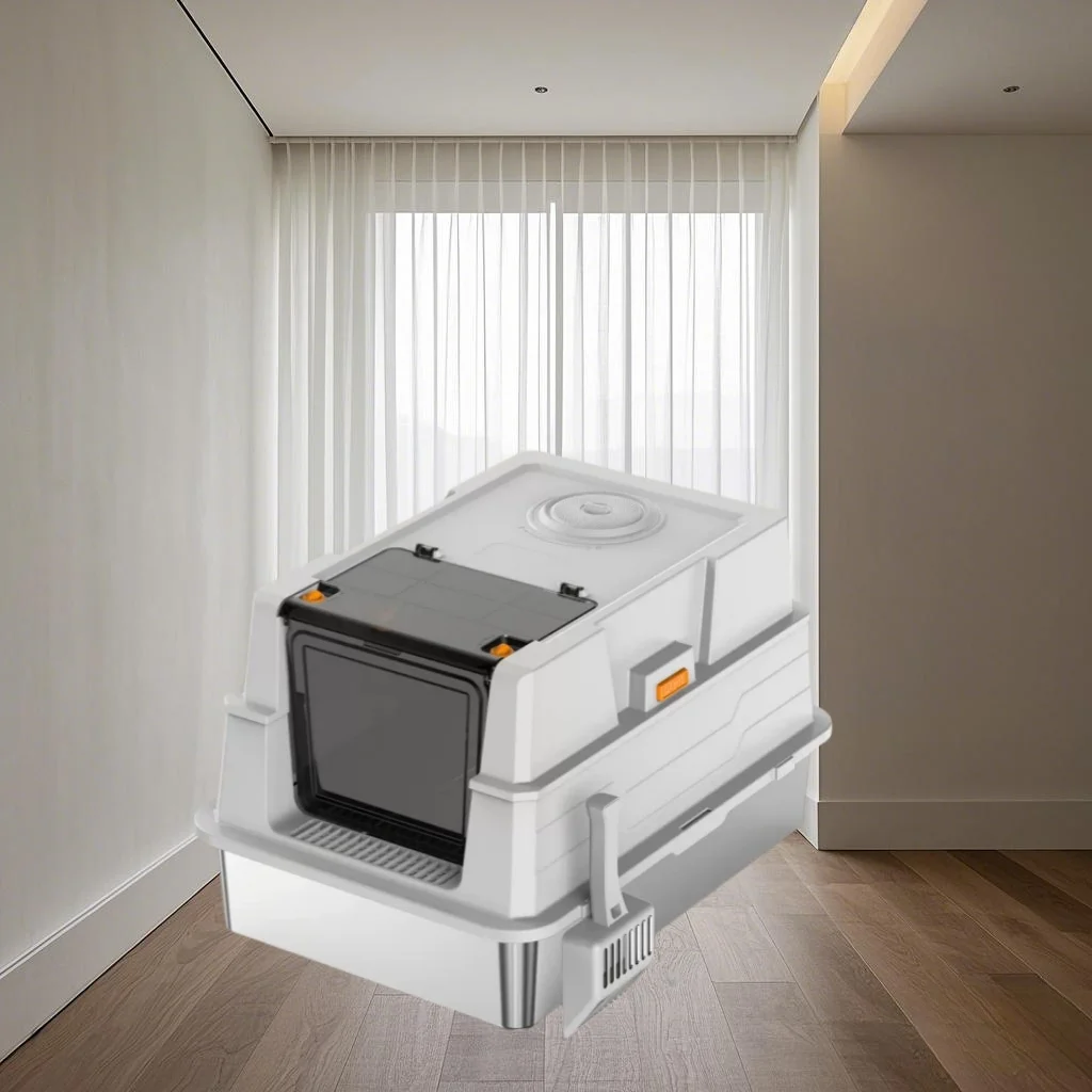 

Stainless steel cat litter box is fully enclosed, oversized, splash-proof, non-stick, and easy to clean.