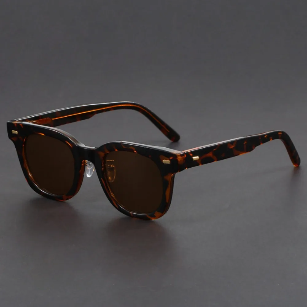 Zweifarbige Brille mit dickem Rahmen, handgefertigt, Retro-Stil, literarische Myopie-Brille für Herren, quadratischer Rahmen, Anti-UV-Sonnenbrille mit kleinem Rahmen