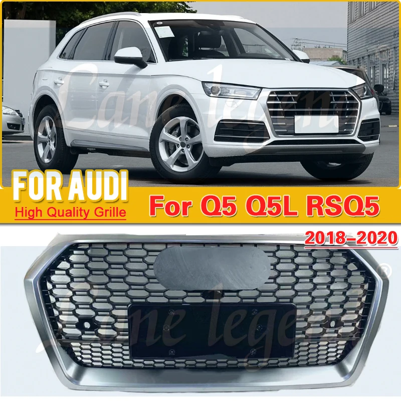 For Audi Q5 Q5L 2018 2019 2020 Car Front Bumper Grille Centre Panel Styling Upper Grill Original car style Medium net