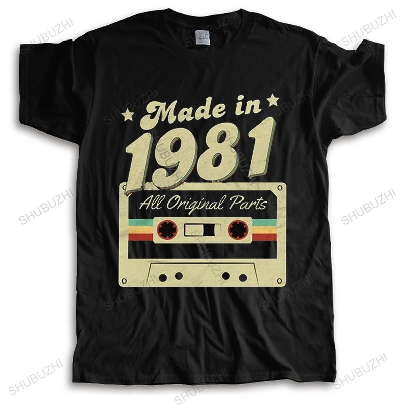 Vintage Original Parts Made In 1981 Tshirt Men Short Sleeve Leisure T Shirt Novelty 40th Birthday T-shirt Cotton Fashion Tee Top