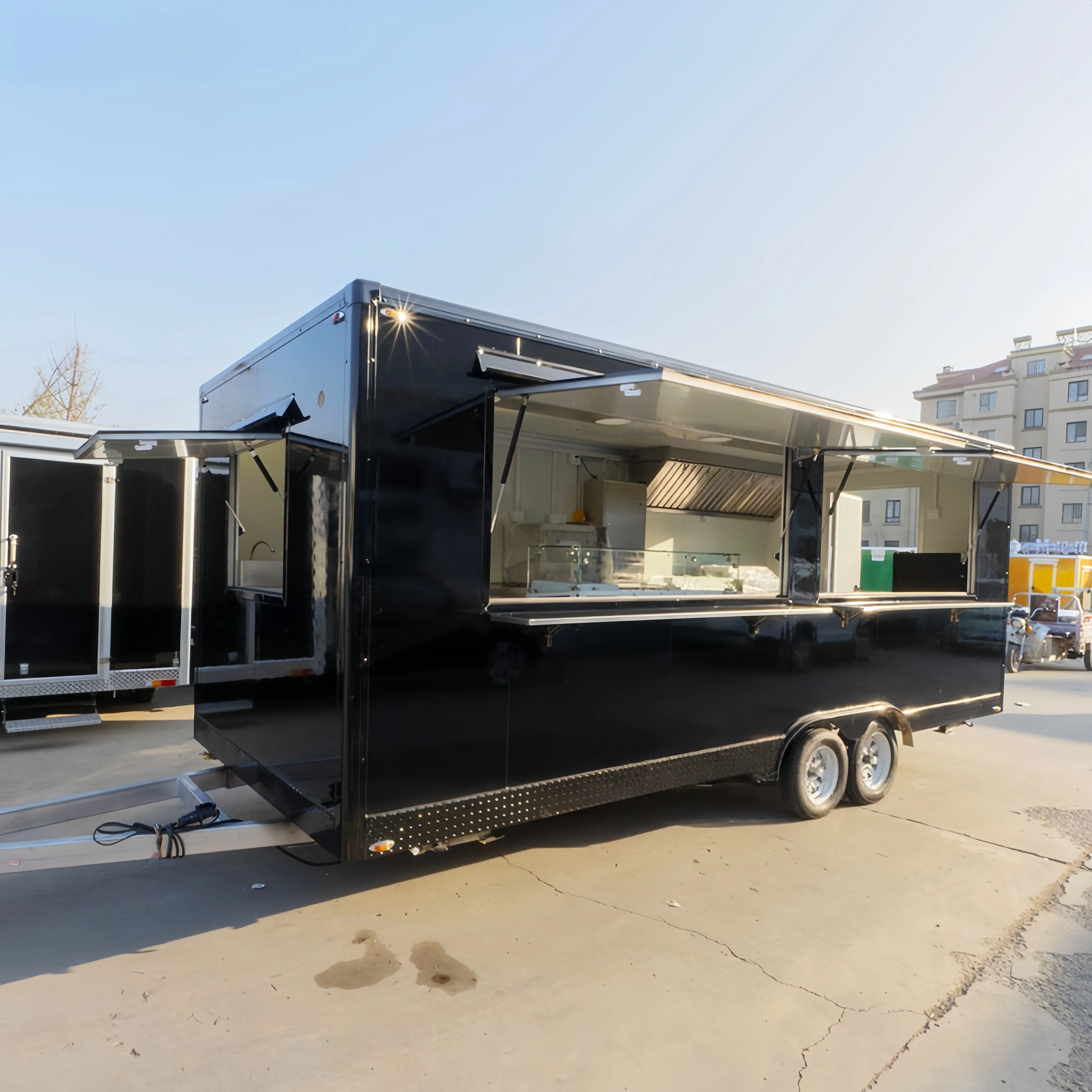 

Portable Outdoor Kitchen Food Truck Trailer Cart Mobile Snack Bar Ice Cream Truck Tent Caravan - Ideal for Camping And Catering