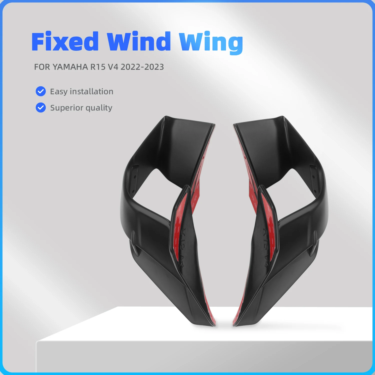 

Motorcycle Fixed Wind Wing for YAMAHA R15 V4 2022 -2023 2pcs ABS Plastic Front Aerodynamic Side Winglets Spoiler