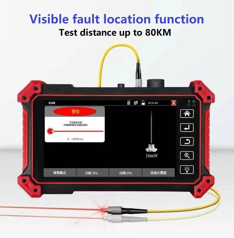 Imagem -03 - Multi-funcional Otdr Óptica Tester Optical Breakpoint Fault Detector Instalação Opm Opm Touch Screen Mot50