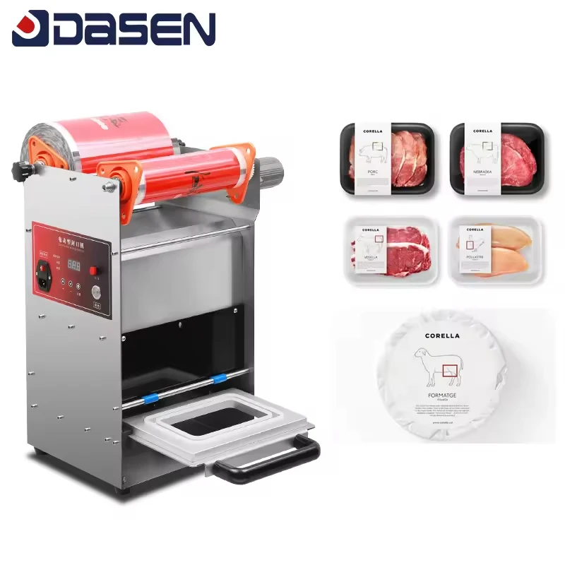 

Hot Selling Semi-automatic Fast Food Fruit Vegetables Food Sealing Machine Manual PP Plastic Tray Food Packing Sealing Machine