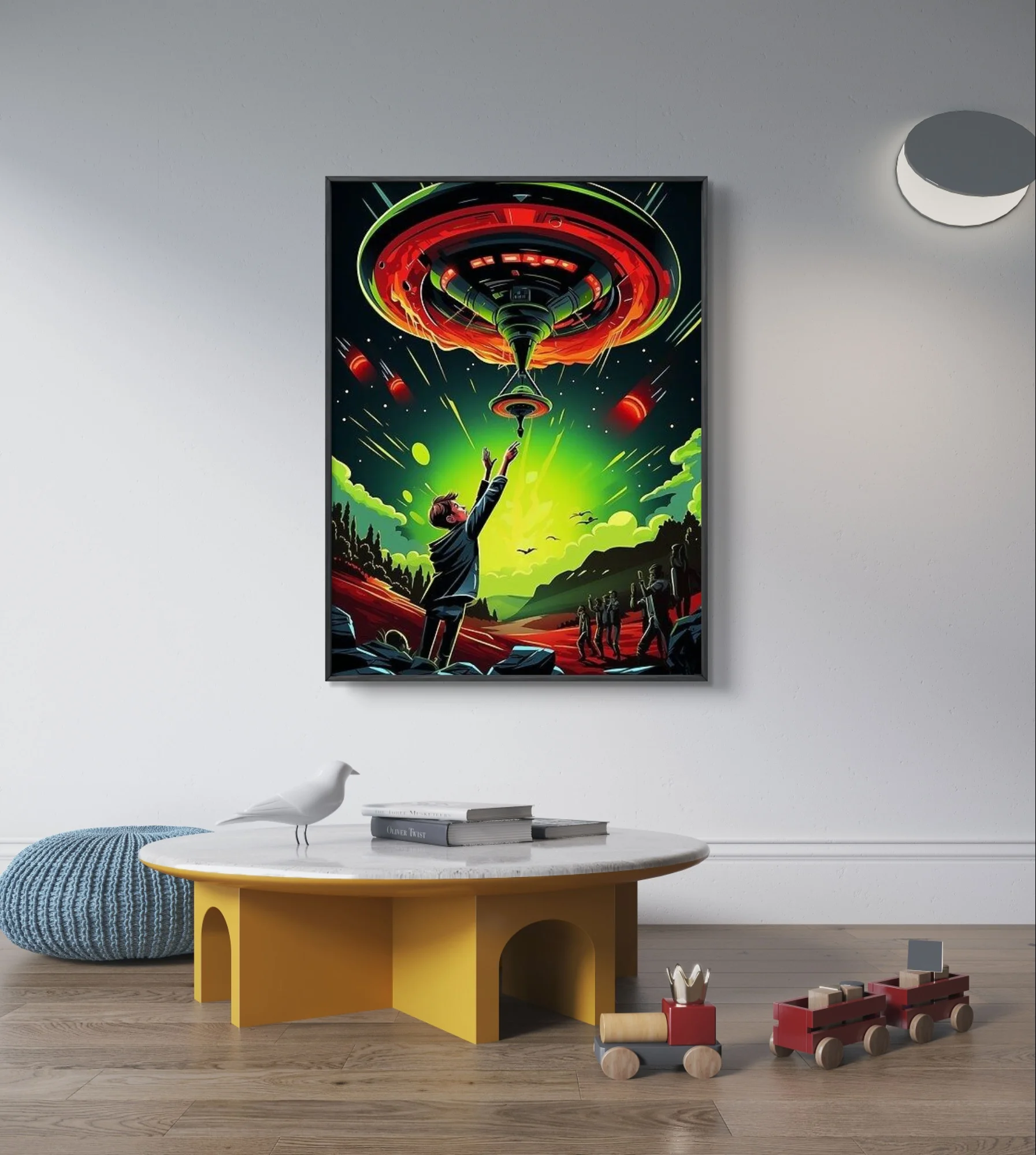 UFO AB 5D Diamond Painting Kit Alien Spaceship Mural Diy Diamond Embroidery Cross Stitch Interesting Hand Gift Home Wall Decor