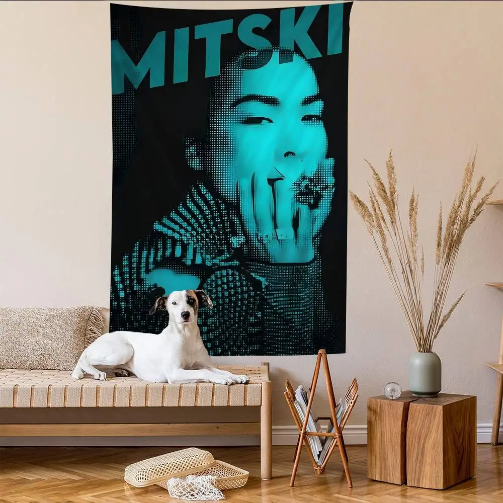 Popular Singer M-Mitski Printed Large Wall Tapestry Indian Buddha Wall Decoration Witchcraft Bohemian Hippie Wall Art Decor