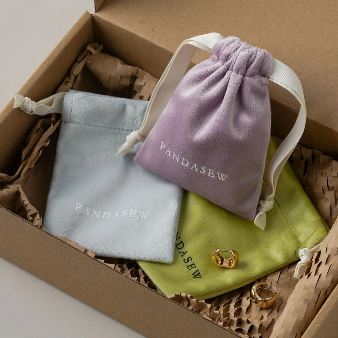 Luxury Velvet Suede Drawstring Bag Custom Logo Jewelry Pouch for Ring Earring Bracelet Necklace Hairpin Packaging view 2