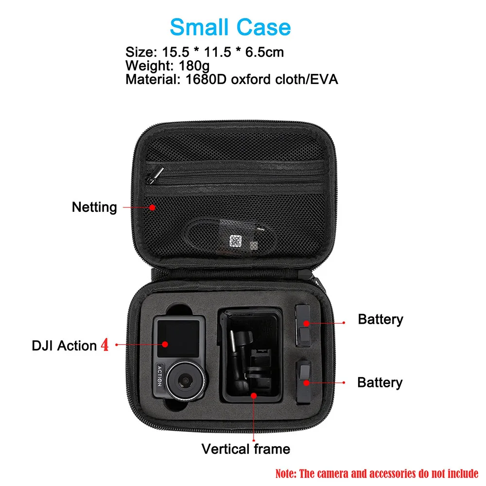 Carrying Case for DJI Action 4 5 Pro Camera Bag Hard Shell w Shoulder Strap EVA Shoulder Bag DJI Action 4 Accessory Storage Case