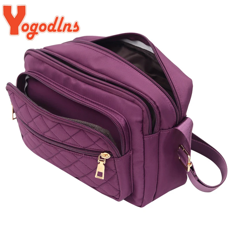 Multiple Compartment Crossbody Bags Women Messenger Bag Casual Lady Bag Waterproof Nylon Single Shoulder Strap Pack