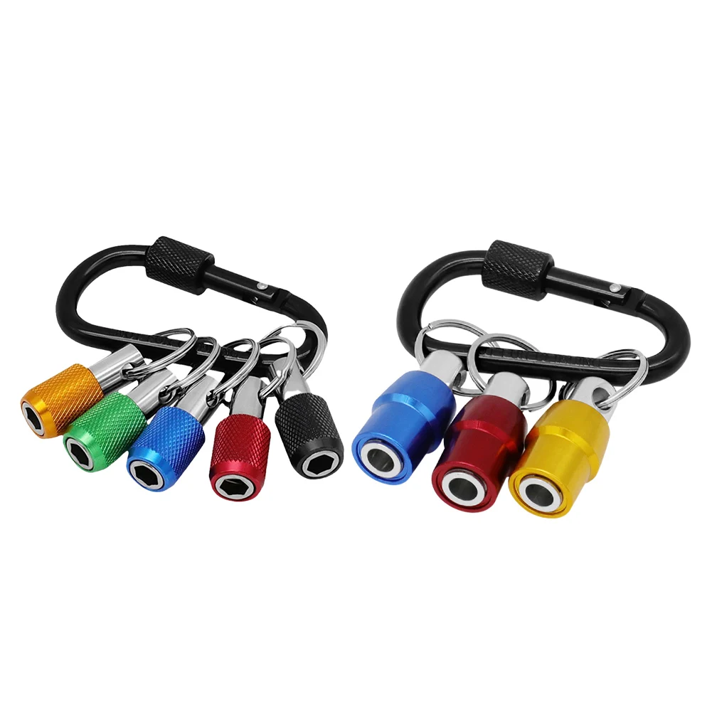 

5/3pc Color Keychain Quick Change Extension Rod 1/4 Hexagonal Handle Screwdriver Bit Holder Quick Release Sleeve Conversion Tool