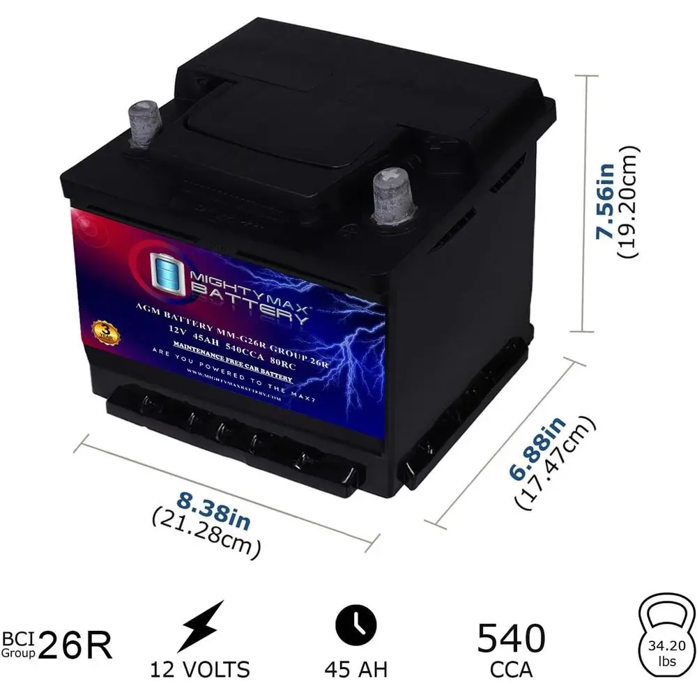 بطارية بديلة 12 فولت 45 أمبير 80RC 540CCA لأسطوانات Isuzu I-Mark 4 1.5L 2BL SOHC 1986-1989 #2