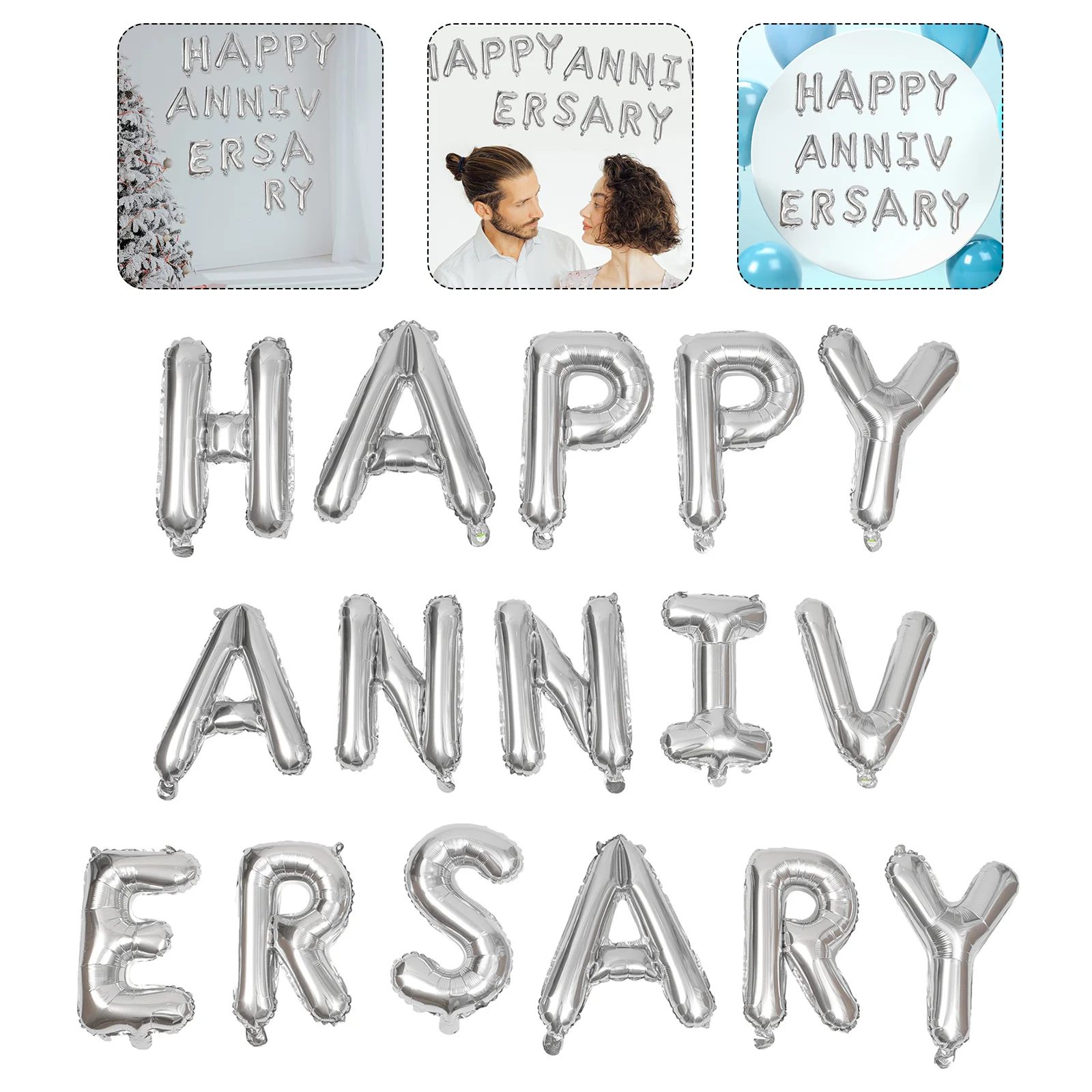 

1 set 1 Set Anniversary Balloon Kit Aluminum Film Happy Anniversary Party Decor Balloon For Wedding Celebration Party Decoration