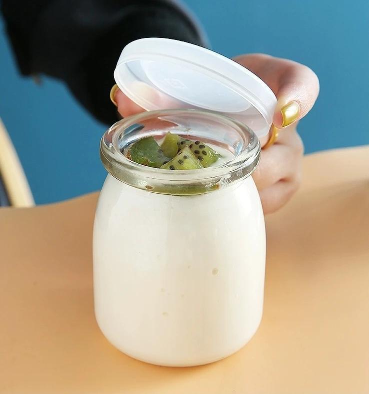 Transparent Sealed Lidded Pudding Cups 100ml Yoghurt Pots Dessert Jars Baking Glass Pudding Jars Mousse Cups Empty Jars
