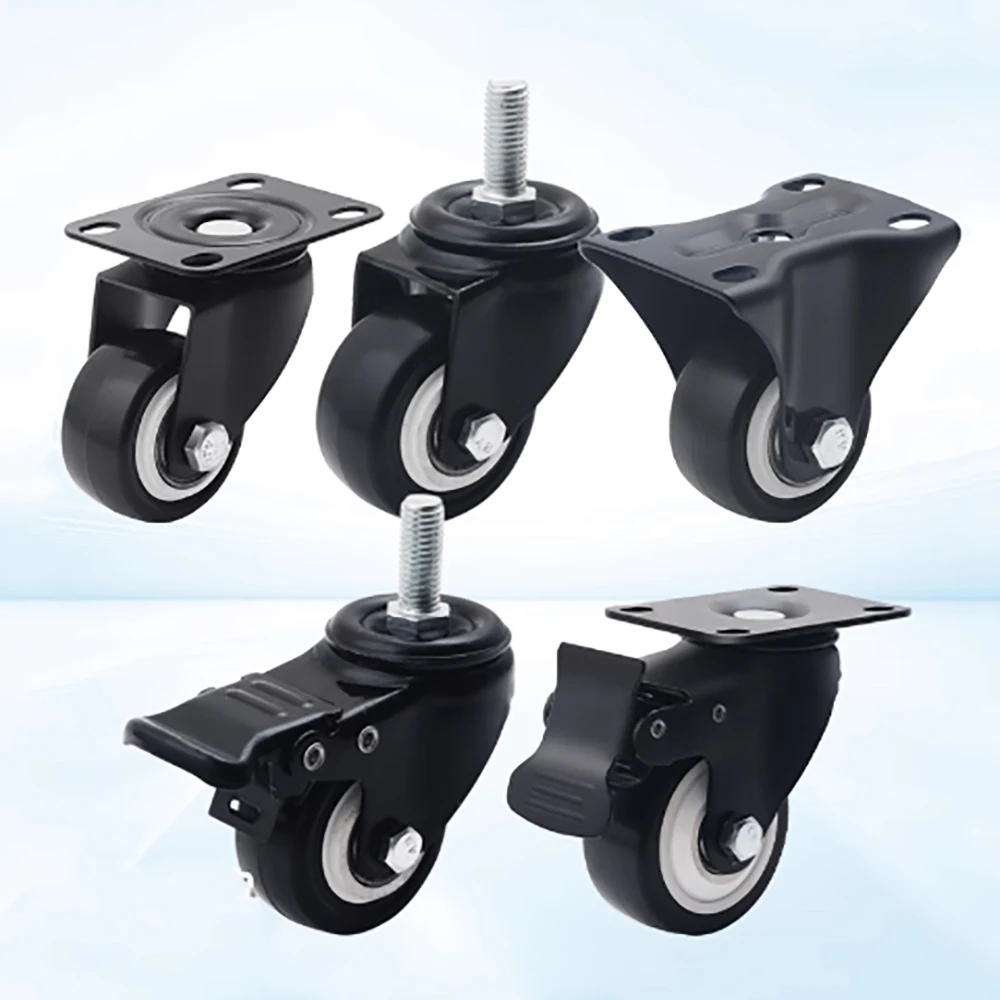 

1Pcs 2/2.5/3 Inch Casters Silent Rotation Universal Wheels Table Chair Casters Wheels Brake Wheel Hand Push Accessorie