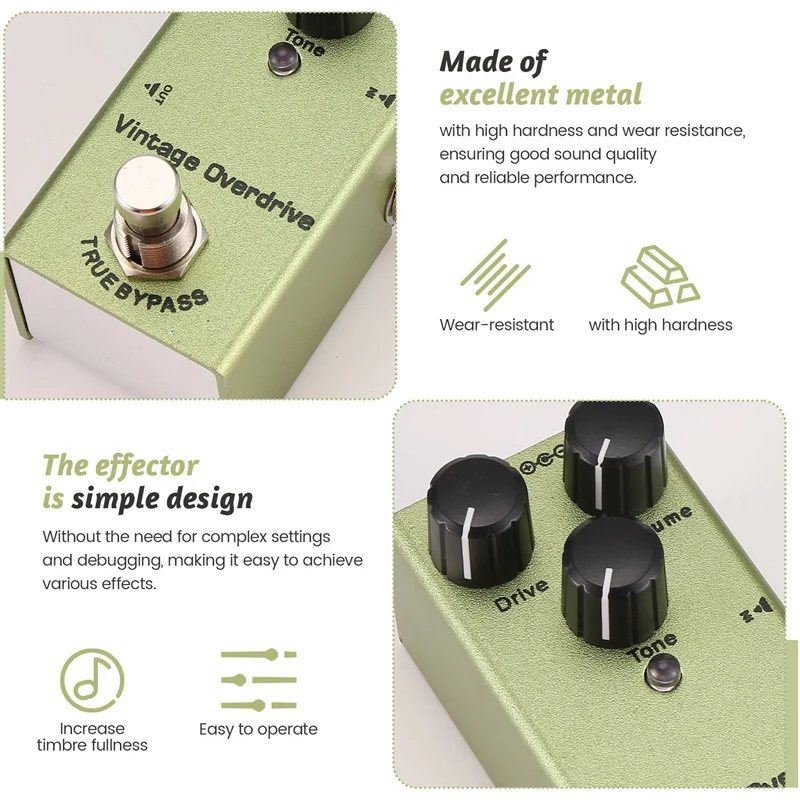 Mini Electric Guitar Effect Pedal Electric Guitar Pedal Vintage Overdrive For Electric Guitar