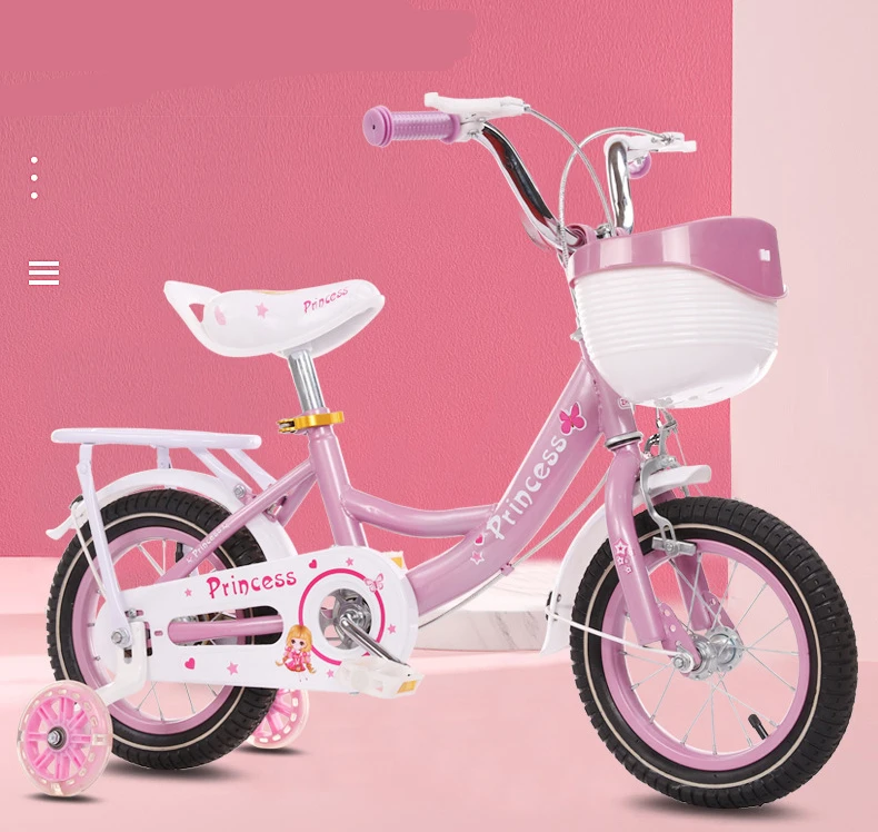 Children's bicycle baby bicycle girl bicycle girl bicycle princess stroller with rear seat gift car