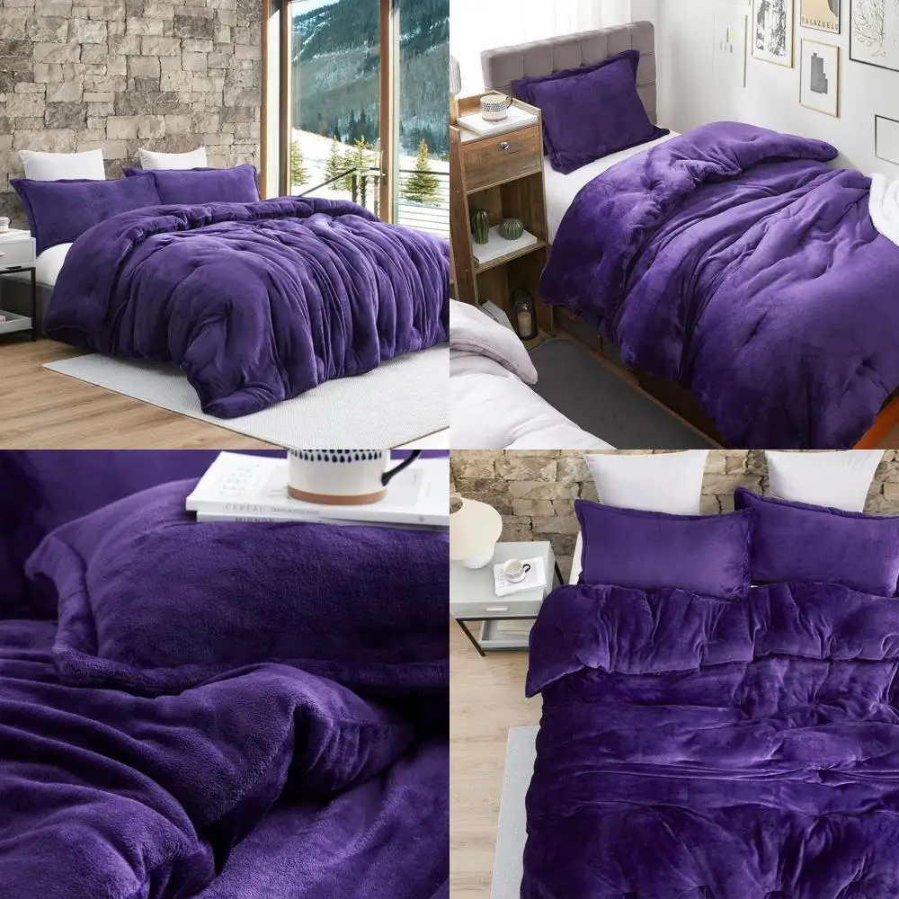 

Luxurious Alaskan King Size Coma Inducer Comforter Set with Plush Filling in Parachute Purple