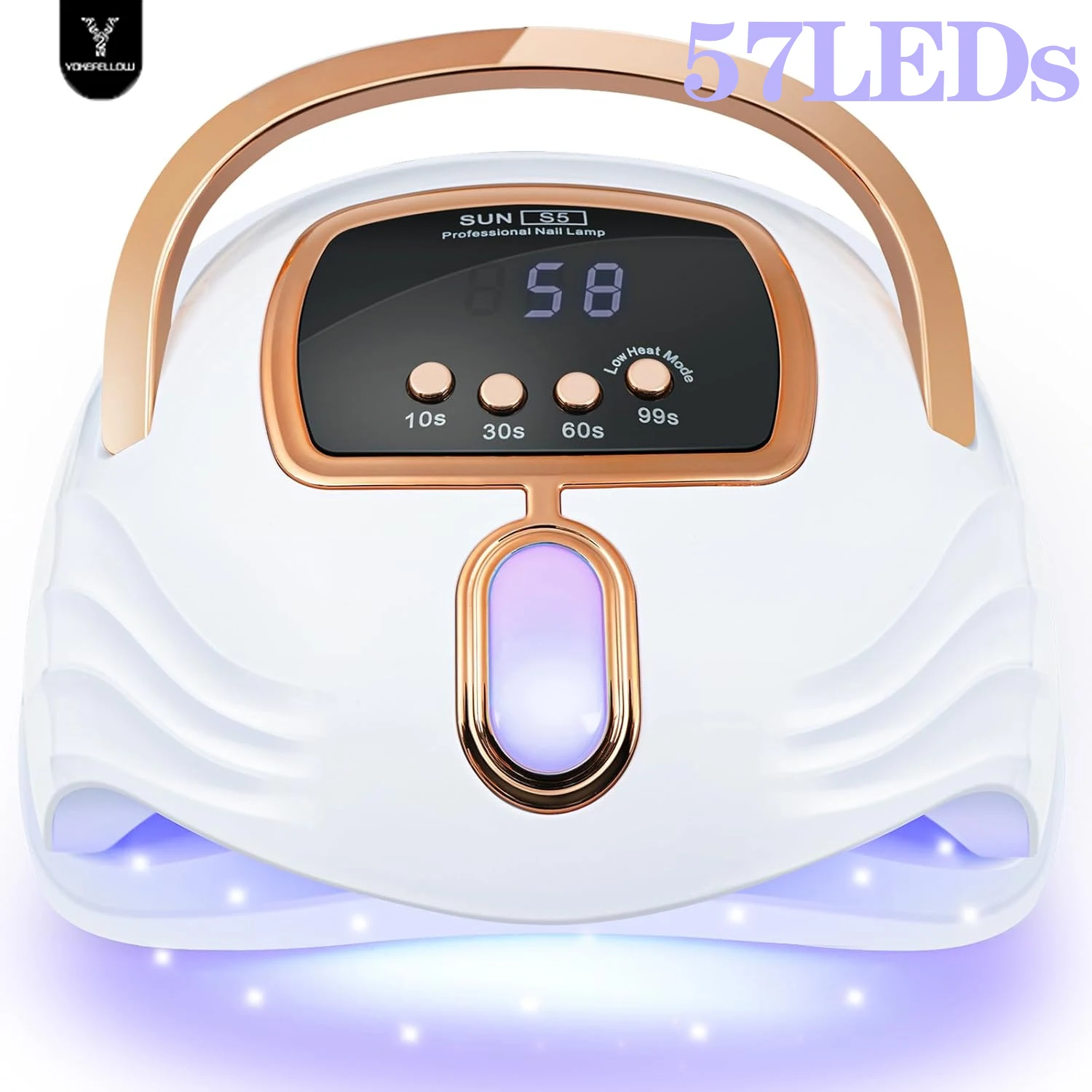 Lâmpada profissional do prego do diodo emissor de luz para o salão, luz UV para unhas do gel, secador automático do prego do sensor, 4 temporizadores, 57 LEDs, 268W