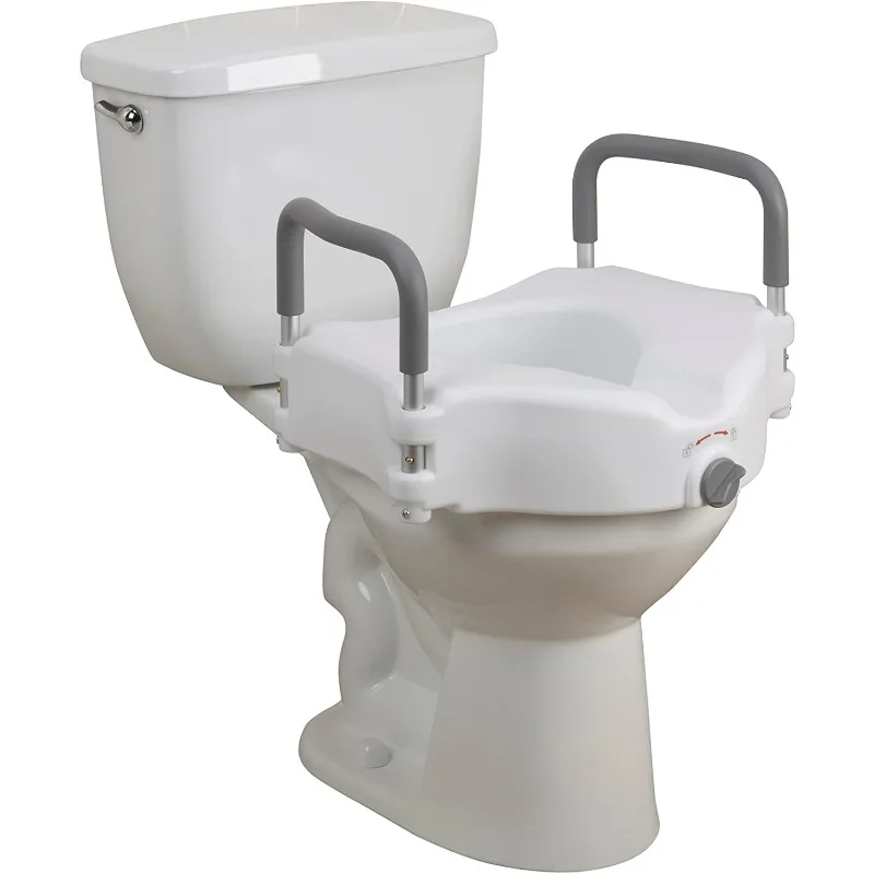 

RTL12027RA 2-in-1 Raised Toilet Seat with Removable Padded Arms & 12011KD-1 Tub Transfer Bench for Bathtub, Height Adjustable