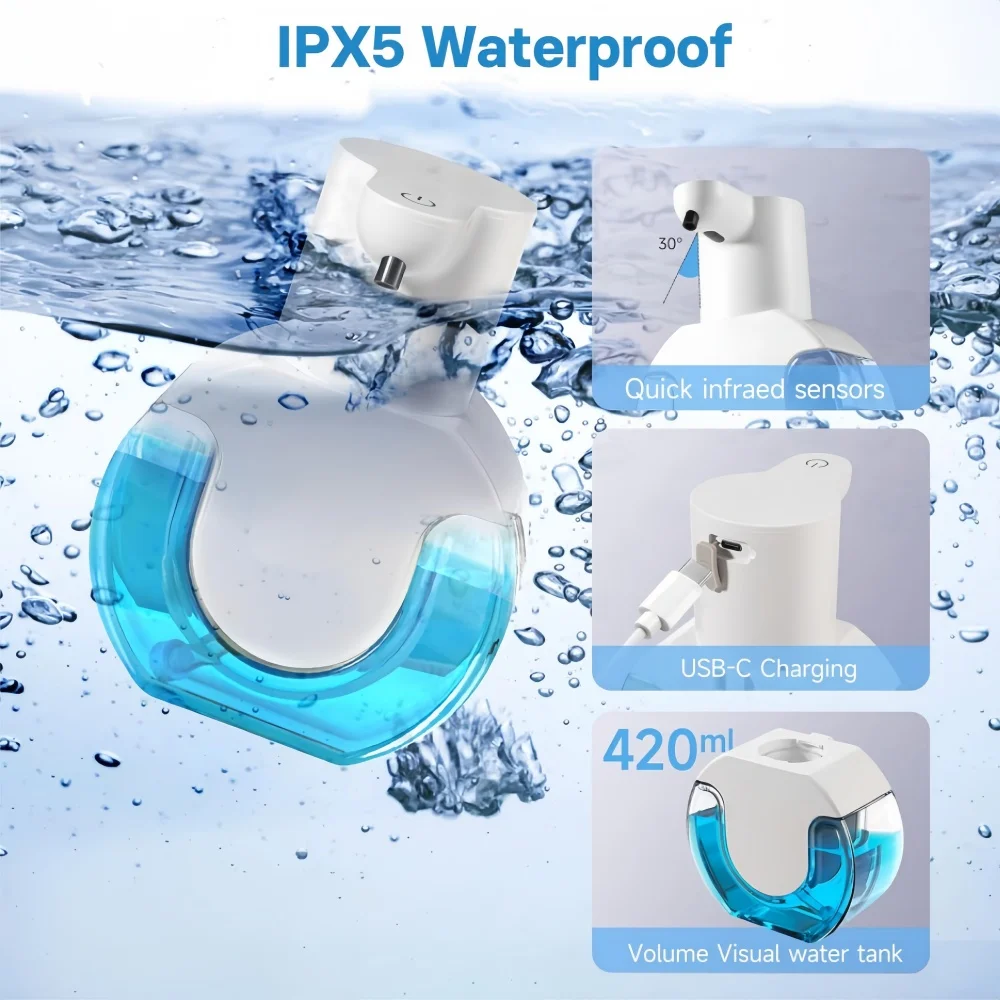 Dispensador de sabão líquido automático touchless sensor infravermelho mão livre sabão mão sensor dispensador inteligente máquina espuma carregamento usb