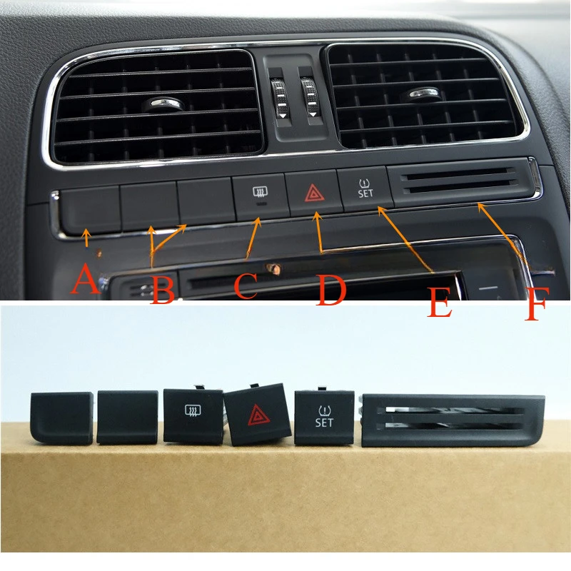 1pc for VW 2014-16 POLO Central control panel emergency lightrear window heating button tire pressure switch fake cover