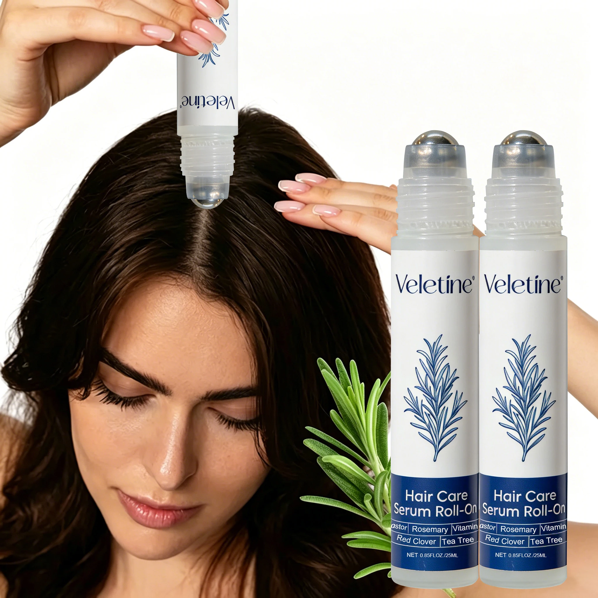 2pcs Hair Essential Roller Hair Care Treatment Smoothing Shiny Soften Hair Scalp Massage Serum