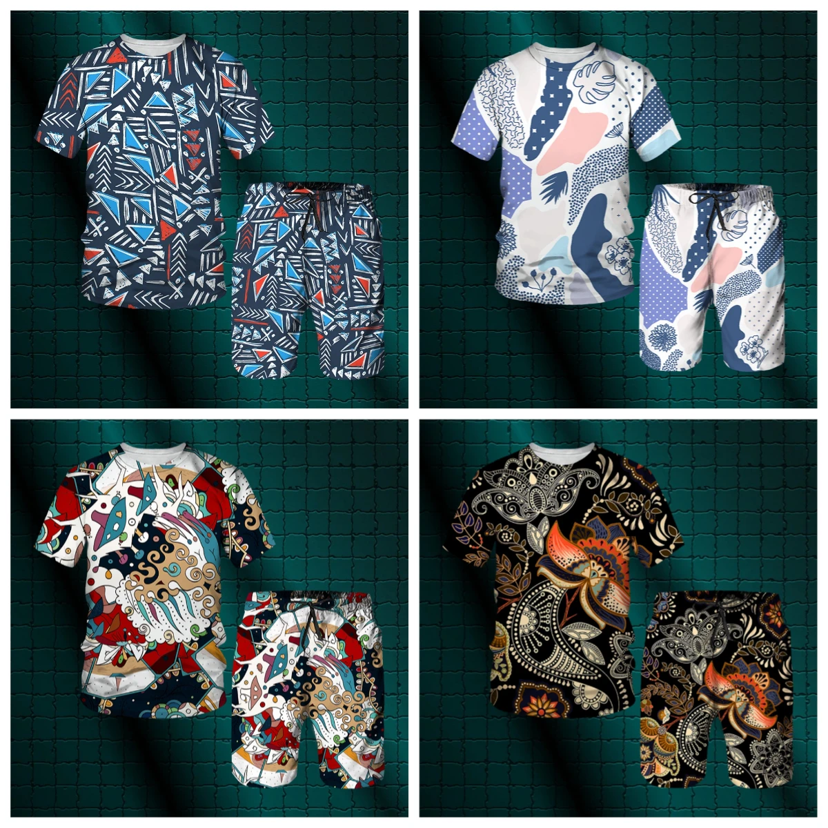 

African Ethnic Tribal Clothing 3D Print Personality Hip Hop Street Short Sleeve Round Neck Men's and Women's Fashion T-shirt Top